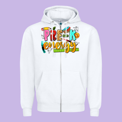 Pre K Energy Zipper Hoodie Designed By Texasbilliewilder