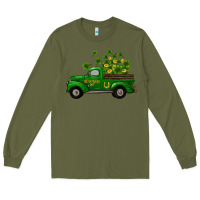 St Patricks Truck Shamrock Horseshoe Gold Long Sleeve Tee | Teevron