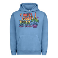 Pigment Pebble Blue hate looks tacky on you pride Urban Hoodie - MaliasSmallBusiness