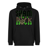 Black St. Patrick's shamrock Heavyweight Hoodie - OliviaCreatesArt