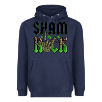 Navy St. Patrick's shamrock Heavyweight Hoodie - OliviaCreatesArt