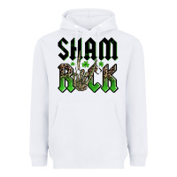 White St. Patrick's shamrock Heavyweight Hoodie - OliviaCreatesArt