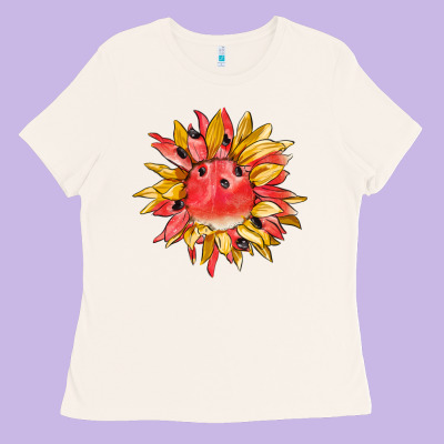 Watermelon Sunflower Ladies Tee Designed By Barkaloodesign