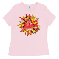 Bubblegum Pink watermelon sunflower Ladies Tee - BarkalooDesign