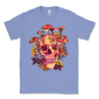 Colony Blue Floral skeleton with mushrooms Classic Tee - RanaPortraitStore