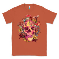 Copper Floral skeleton with mushrooms Classic Tee - RanaPortraitStore