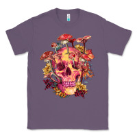 Lavender Floral skeleton with mushrooms Classic Tee - RanaPortraitStore