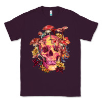 Plum Floral skeleton with mushrooms Classic Tee - RanaPortraitStore