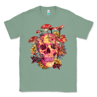 Sage Floral skeleton with mushrooms Classic Tee - RanaPortraitStore