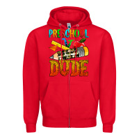 Red preschool dude Zipper Hoodie - texasbilliewilder