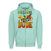 Seafoam preschool dude Zipper Hoodie - texasbilliewilder
