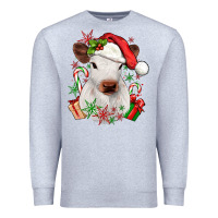 Heather Grey christmas heifer Premium Sweatshirt - JahusDesignShop