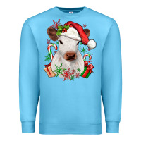 Ocean Blue christmas heifer Premium Sweatshirt - JahusDesignShop