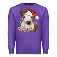 Purple christmas heifer Premium Sweatshirt - JahusDesignShop