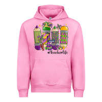 Fuchsia Pink mardi gras teacher life Urban Hoodie - MaliasSmallBusiness