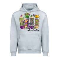 Heather Grey mardi gras teacher life Urban Hoodie - MaliasSmallBusiness