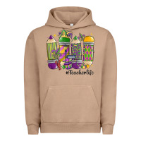 Pigment Burro mardi gras teacher life Urban Hoodie - MaliasSmallBusiness