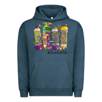 Pigment Midnight Navy mardi gras teacher life Urban Hoodie - MaliasSmallBusiness