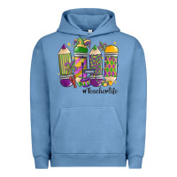 Pigment Pebble Blue mardi gras teacher life Urban Hoodie - MaliasSmallBusiness