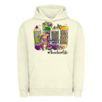Pigment Pistachio mardi gras teacher life Urban Hoodie - MaliasSmallBusiness