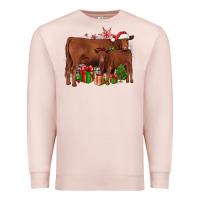 Pale Pink Christmas Gelbvieh Premium Sweatshirt - JahusDesignShop