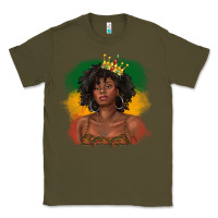 Army Green black queen with juneteenth flag Classic Tee - texasbilliewilder