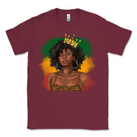 Burgundy black queen with juneteenth flag Classic Tee - texasbilliewilder