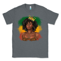 Charcoal Heather black queen with juneteenth flag Classic Tee - texasbilliewilder