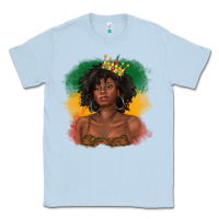 Dusty Blue black queen with juneteenth flag Classic Tee - texasbilliewilder