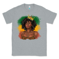 Heather Grey black queen with juneteenth flag Classic Tee - texasbilliewilder