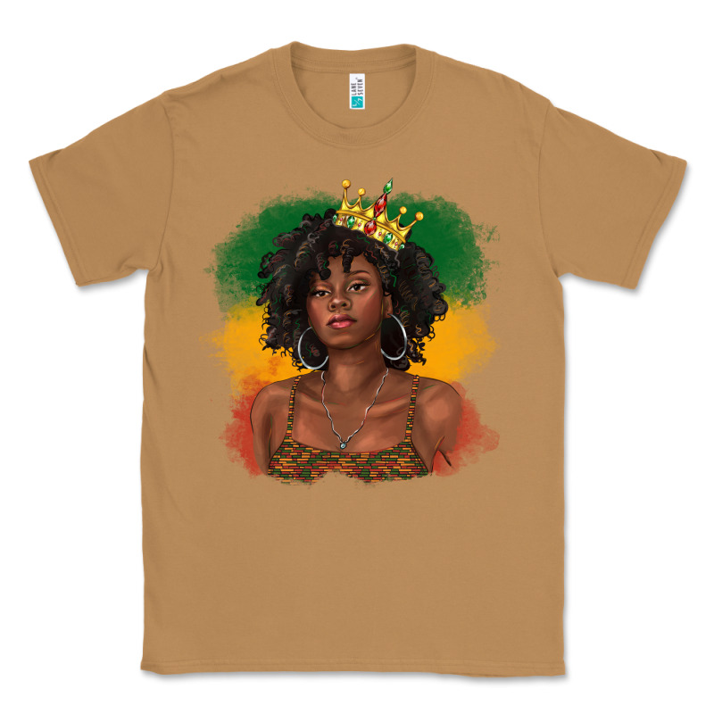 Black Queen With Juneteenth Flag Classic Tee by texasbilliewilder | Teevron