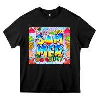 Black summer time Heavy Core Tee - CowhideDigitalArt