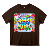 Chocolate Brown summer time Heavy Core Tee - CowhideDigitalArt