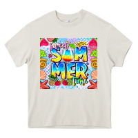 Cream summer time Heavy Core Tee - CowhideDigitalArt