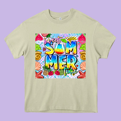 Summer Time Heavy Core Tee Designed By Cowhidedigitalart