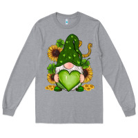Heather Grey st patricks day shamrock sunflowers gnomes Long Sleeve Tee - RanaPortraitStore