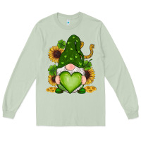 Matcha st patricks day shamrock sunflowers gnomes Long Sleeve Tee - RanaPortraitStore