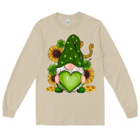 Mushroom st patricks day shamrock sunflowers gnomes Long Sleeve Tee - RanaPortraitStore