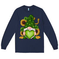 Navy st patricks day shamrock sunflowers gnomes Long Sleeve Tee - RanaPortraitStore