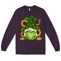 Plum st patricks day shamrock sunflowers gnomes Long Sleeve Tee - RanaPortraitStore
