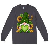Smoke st patricks day shamrock sunflowers gnomes Long Sleeve Tee - RanaPortraitStore