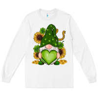 White st patricks day shamrock sunflowers gnomes Long Sleeve Tee - RanaPortraitStore