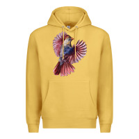 Antique Gold Flying Northern Cardinal Bird Premium Hoodie - LillyAllenDesigns