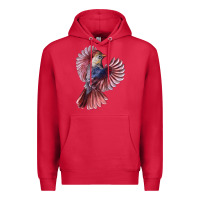 Cardinal Flying Northern Cardinal Bird Premium Hoodie - LillyAllenDesigns