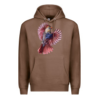 Chestnut Flying Northern Cardinal Bird Premium Hoodie - LillyAllenDesigns