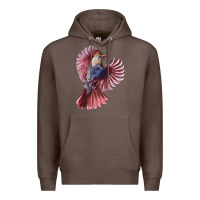 Coffee Flying Northern Cardinal Bird Premium Hoodie - LillyAllenDesigns