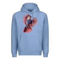 Colony Blue Flying Northern Cardinal Bird Premium Hoodie - LillyAllenDesigns