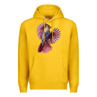 Lemon Flying Northern Cardinal Bird Premium Hoodie - LillyAllenDesigns
