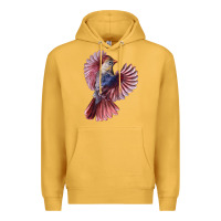 Mustard Flying Northern Cardinal Bird Premium Hoodie - LillyAllenDesigns