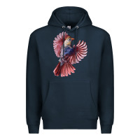 Navy Flying Northern Cardinal Bird Premium Hoodie - LillyAllenDesigns